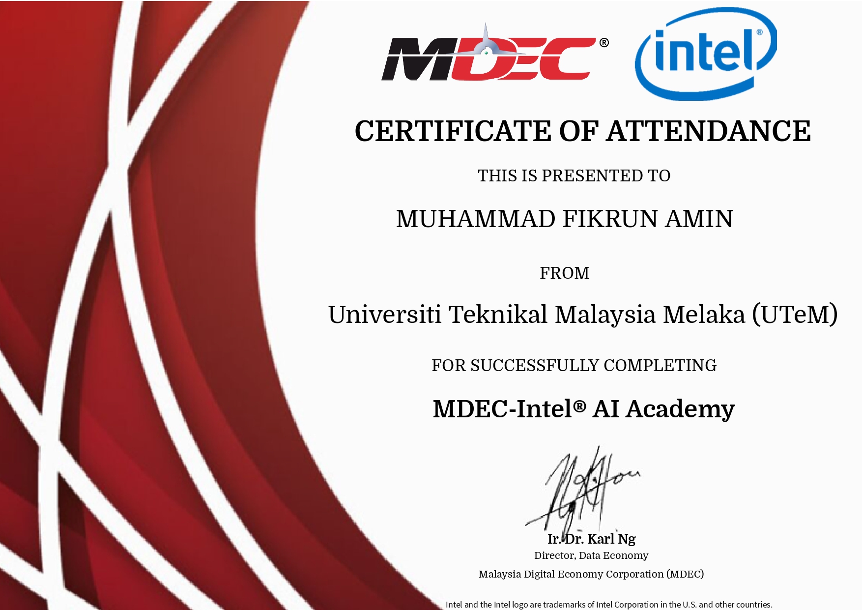 MDEC Intel AI Academy